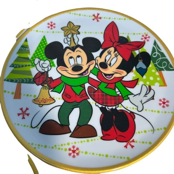 Walt's Disney Store Parks Holiday Mickey and Minnie Christmas Plate Set … - Picture 4 of 6